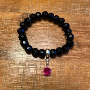 Thomas Sabo black faceted obsidian charm bracelet